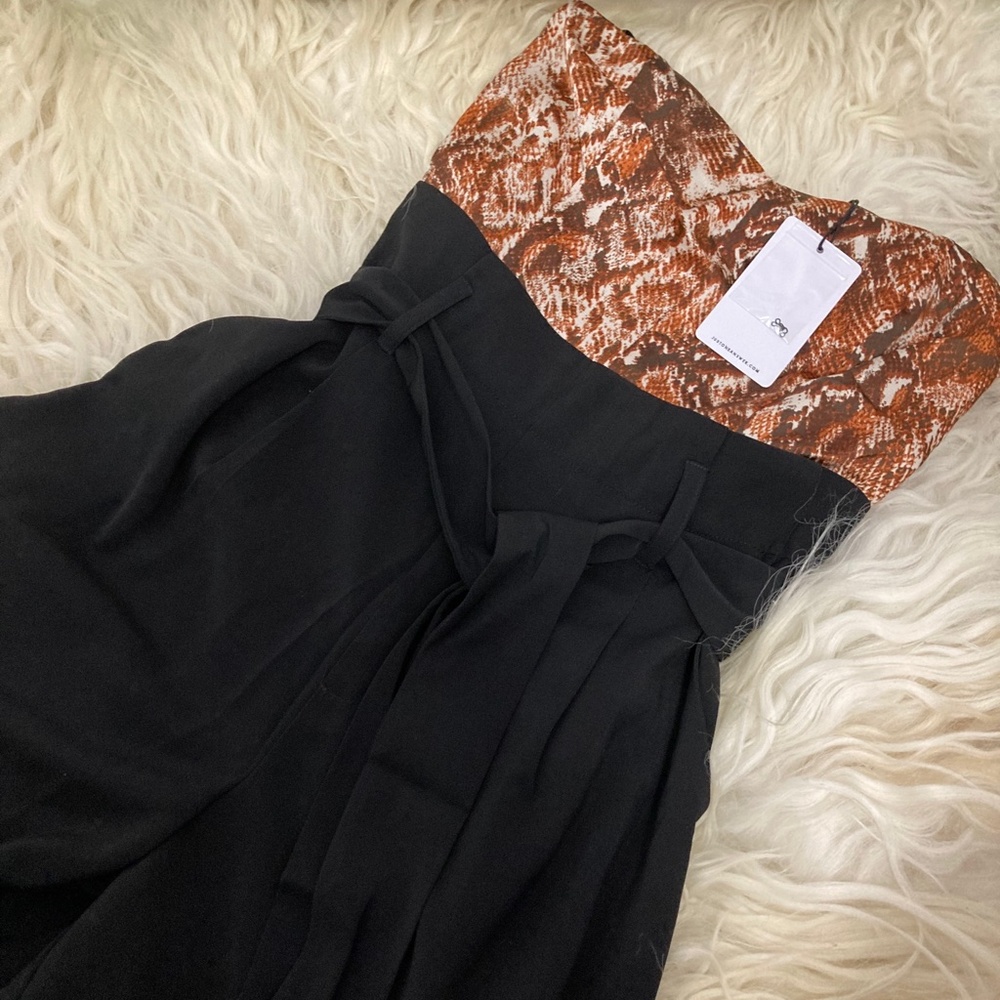 J.O.A. Strapless Jumpsuit In Rust Snake - Picture 8 of 11